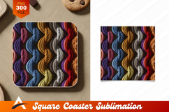 Knitted Yarn Pattern Colorful Coaster Design Product Image 1