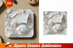 Abstract Cracked White Surfaces Coaster Designs Texture