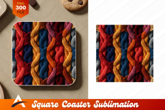 Knitted Cables Multicolor Coaster Design Pattern Product Image 1