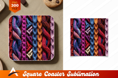 Colorful Knitted Texture For Coaster Design Product Image 1