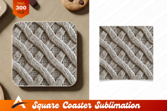 Cream Wool Knitted Coaster Design Texture Product Image 1
