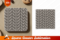 Detailed Gray Cable Knit Coaster Design Product Image 1