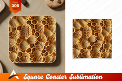 Ornate Beige Coaster Design Abstract Pattern Art Product Image 1