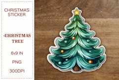 Christmas tree | Christmas Sticker | Watercolor PNG Product Image 1