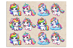 Cute Unicorn. Print &amp; Cut Stickers PNG Product Image 2