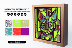 Cubism Art Cat Layered Papercut SVG Product Image 3