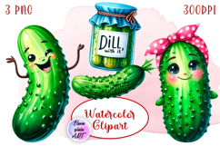 Pickle Sticker, Funny Pickle Sticker, Cartoon Pickle Art Product Image 1