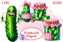 Pickle Sticker, Funny Pickle Sticker, Cartoon Pickle Art Product Image 1