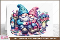Gnomes Couple Valentines png, Anniversary Gnome Couple png Product Image 2