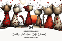 Cuddly Valentine Cats Clipart Sublimation Product Image 1