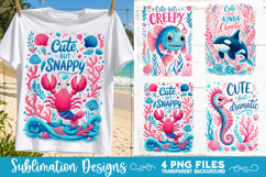Boho sea creatures sublimation PNG, Ocean creatures 4 PNG Product Image 1