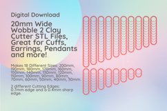 20mm Wobble Cuff 2 Clay Cutter- Earring, Cuff Cutter Product Image 1