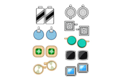 cufflinks set cartoon Product Image 1