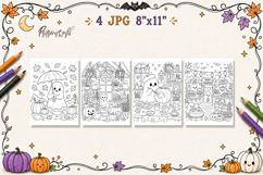 Cozy Spooky Halloween Coloring Pages | Activities Product Image 1