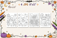 Cozy Spooky Halloween Coloring Pages | Halloween Activity Product Image 1