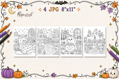 Cozy Spooky Halloween Coloring Pages | Adorable Ghosts Product Image 1