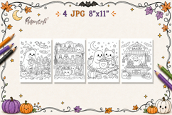 Cozy Spooky Halloween Coloring Pages | Pumpkin Patch Product Image 1