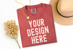 Comfort Colors C1717 Shirt Mockup Bundle, Flat lay Mockup Product Image 14