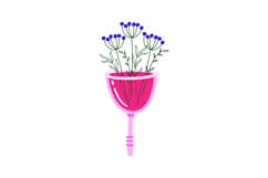 Menstrual Cup Floral Clipart Set. Menstruation PNG Product Image 5