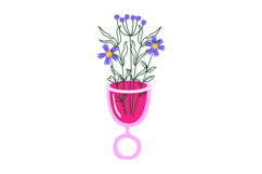 Menstrual Cup Floral Clipart Set. Menstruation PNG Product Image 6