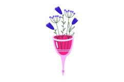 Menstrual Cup Floral Clipart Set. Menstruation PNG Product Image 7