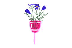 Menstrual Cup Floral Clipart Set. Menstruation PNG Product Image 2