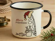Merry Fishmas SVG Christmas Fishing Pole Cut File Product Image 2