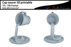 cup saucer 3D printable STL Product Image 2