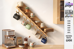 Mug Holder and Rack Laser Cut | 3D Cup Display Shelf Product Image 1