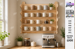 Mug Holder and Rack Laser Cut | 3D Cup Display Shelf Product Image 1