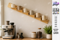 Mug Holder and Rack Laser Cut Bundle | 3D Cup Display Shelf Product Image 8