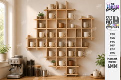Mug Holder and Rack Laser Cut Bundle | 3D Cup Display Shelf Product Image 11