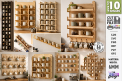 Mug Holder and Rack Laser Cut Bundle | 3D Cup Display Shelf Product Image 1