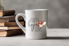 Faith, Hope Love png file, Christian quote clip art Product Image 4