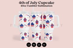 cupcake 4th of july 40oz tumbler sublimation full wrap high resolution transparant background