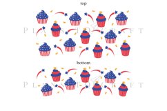 cupcake 4th of july 40oz tumbler sublimation full wrap high resolution transparant background