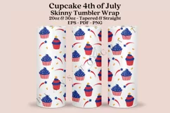cupcake 4th of july skinny tumbler sublimation design for 20oz and 30oz skinny tumbler sublimation wrap
