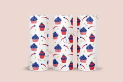 cupcake 4th of july skinny tumbler sublimation design for 20oz and 30oz skinny tumbler sublimation wrap