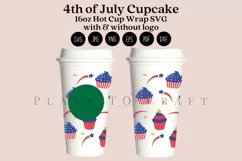 cupcake 4th of july starbucks 16oz hot cup wrap svg presized template for tumbler grande suitable for cricut and silhouette