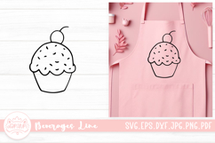 Cupcake Beverages Outline SVG Cut File Product Image 1