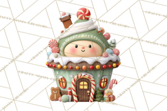 Christmas Cupcake Characters Clipart PNG, Cute Holiday Png Product Image 2