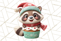 Christmas Cupcake Characters Clipart PNG, Cute Holiday Png Product Image 4