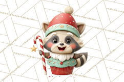 Christmas Cupcake Characters Clipart PNG, Cute Holiday Png Product Image 5