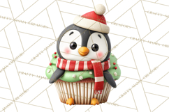 Christmas Cupcake Characters Clipart PNG, Cute Holiday Png Product Image 4