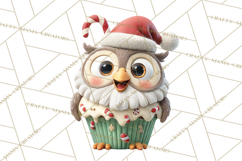 Christmas Cupcake Characters Clipart PNG, Cute Holiday Png Product Image 3