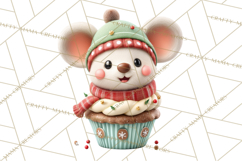 Christmas Cupcake Characters Clipart PNG, Cute Holiday Png Product Image 2