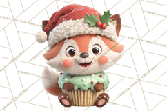Christmas Cupcake Characters Clipart PNG, Cute Holiday Png Product Image 5