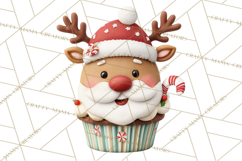 Christmas Cupcake Characters Clipart PNG, Cute Holiday Png Product Image 3