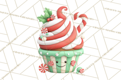 Christmas Cupcake Characters Clipart PNG, Cute Holiday Png Product Image 3