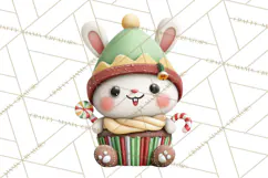 Christmas Cupcake Characters Clipart PNG, Cute Holiday Png Product Image 5
